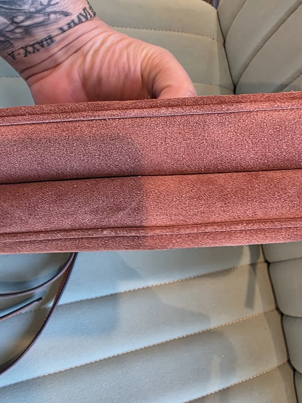 Coach Jet Clay Suede Crossbody with Gold 'C' Hardware